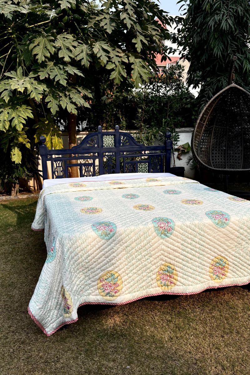 Cotton Quilts in hand block prints Jaipur Quilts