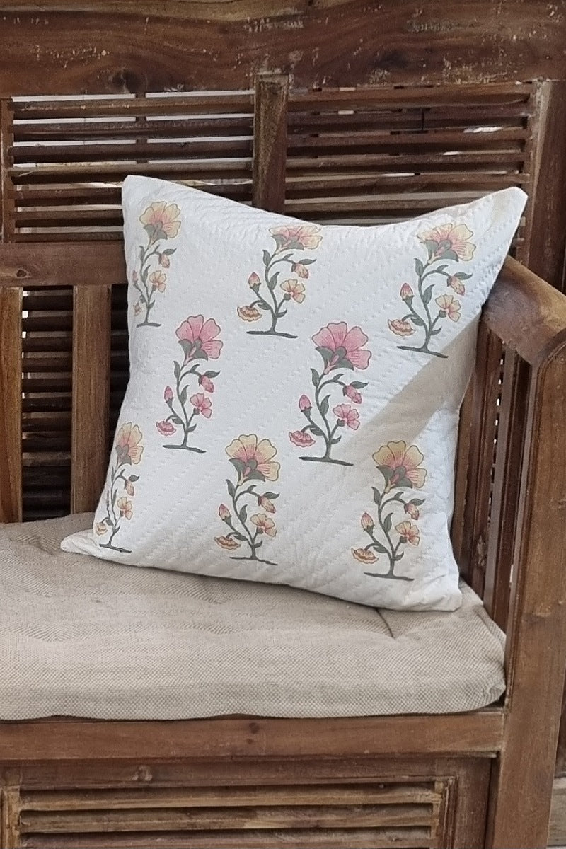 Nanki Block Print Quilted Cushion Cover (Set of 2)