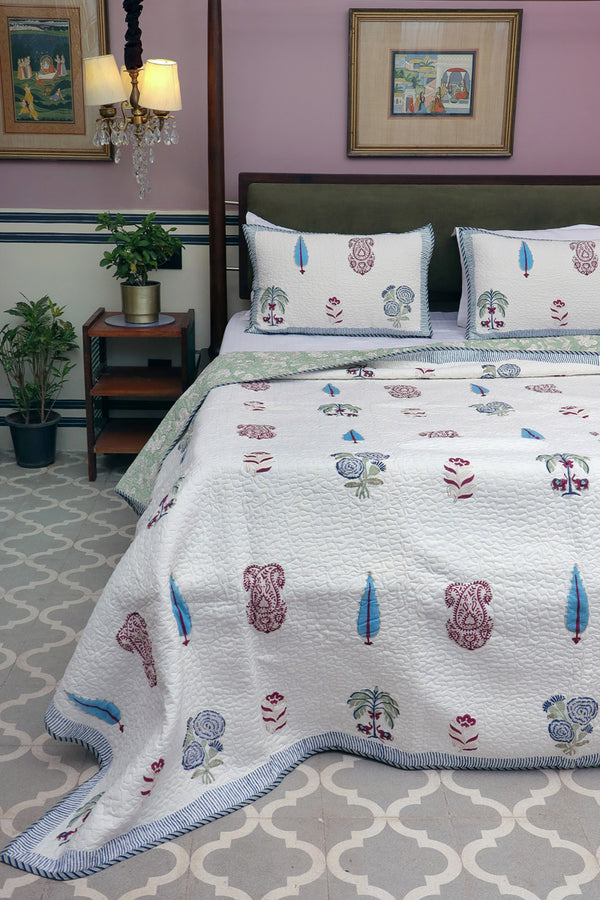 Nilaya Block Print Quilted Bedspread Set