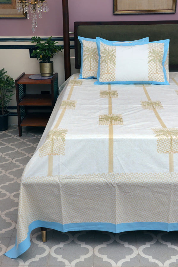 Goa Palm Block Print Bedsheet Set