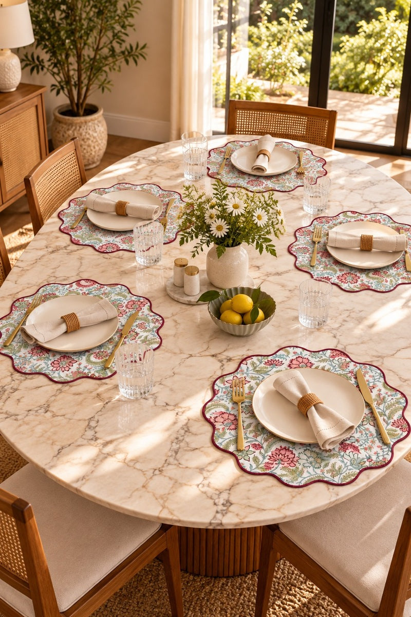 Ranijaal Scalloped Placemats (Set of 6)