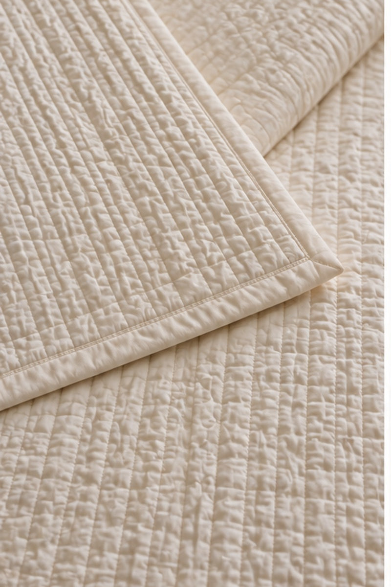 Solid Lux Ivory Quilt Set