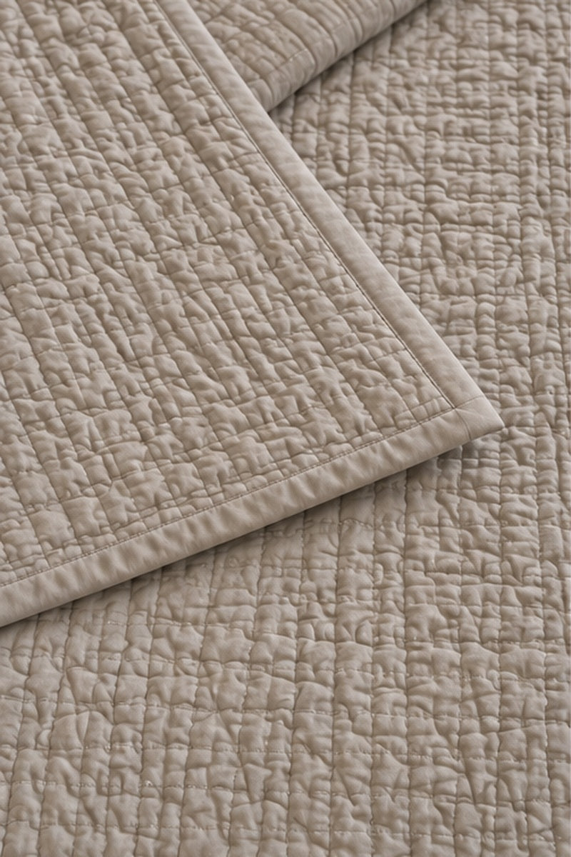 Solid Lux Grey Quilt Set