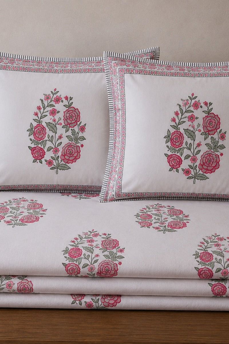 Roseate Floral Bedsheet Set