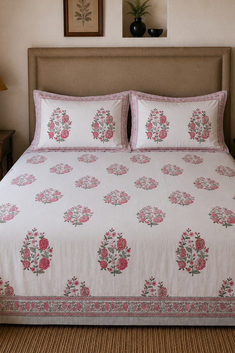 Roseate Floral Bedsheet Set