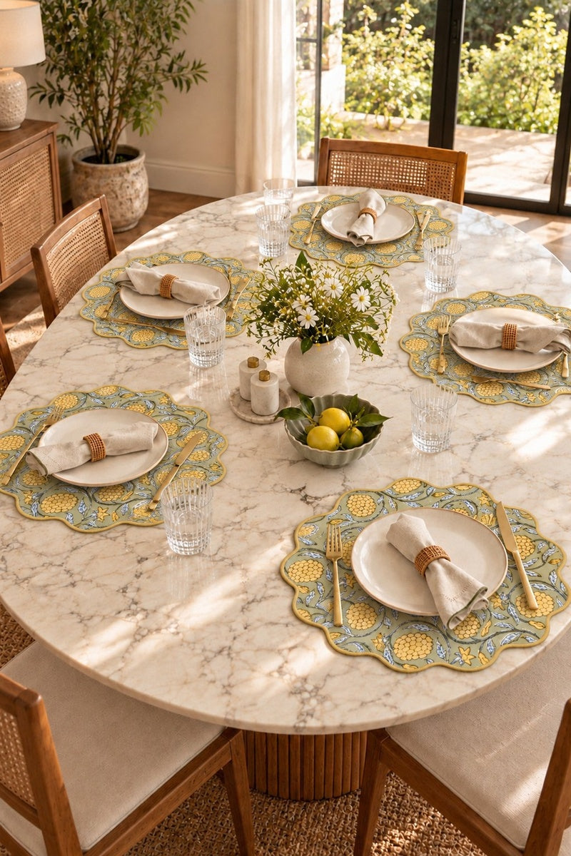 Tropicana Scalloped Placemats (Set of 6)