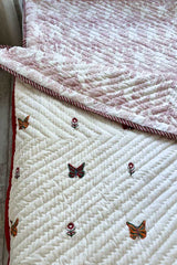 Butterfly Fauna Print Summer Quilt (Set of 2)