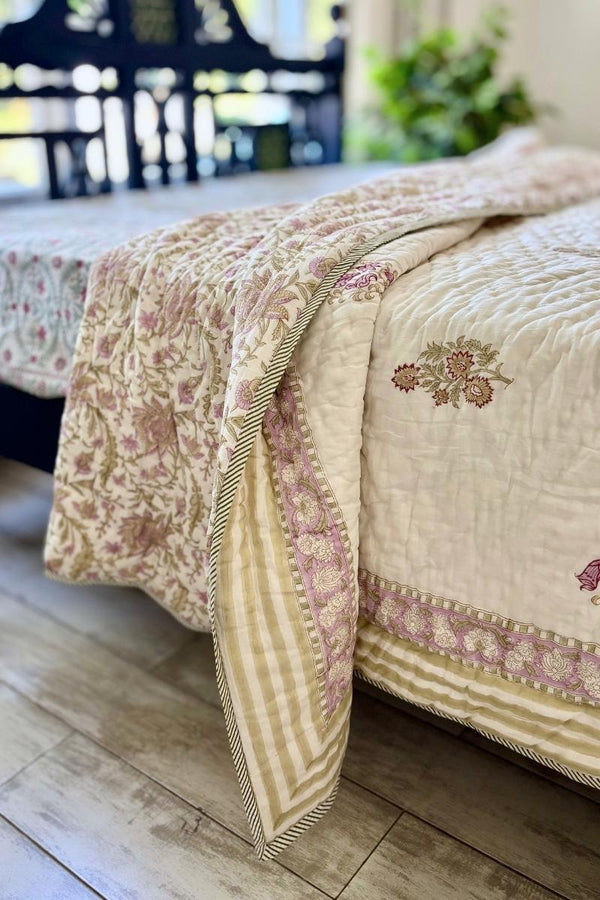 Camila Block Print Summer Quilt