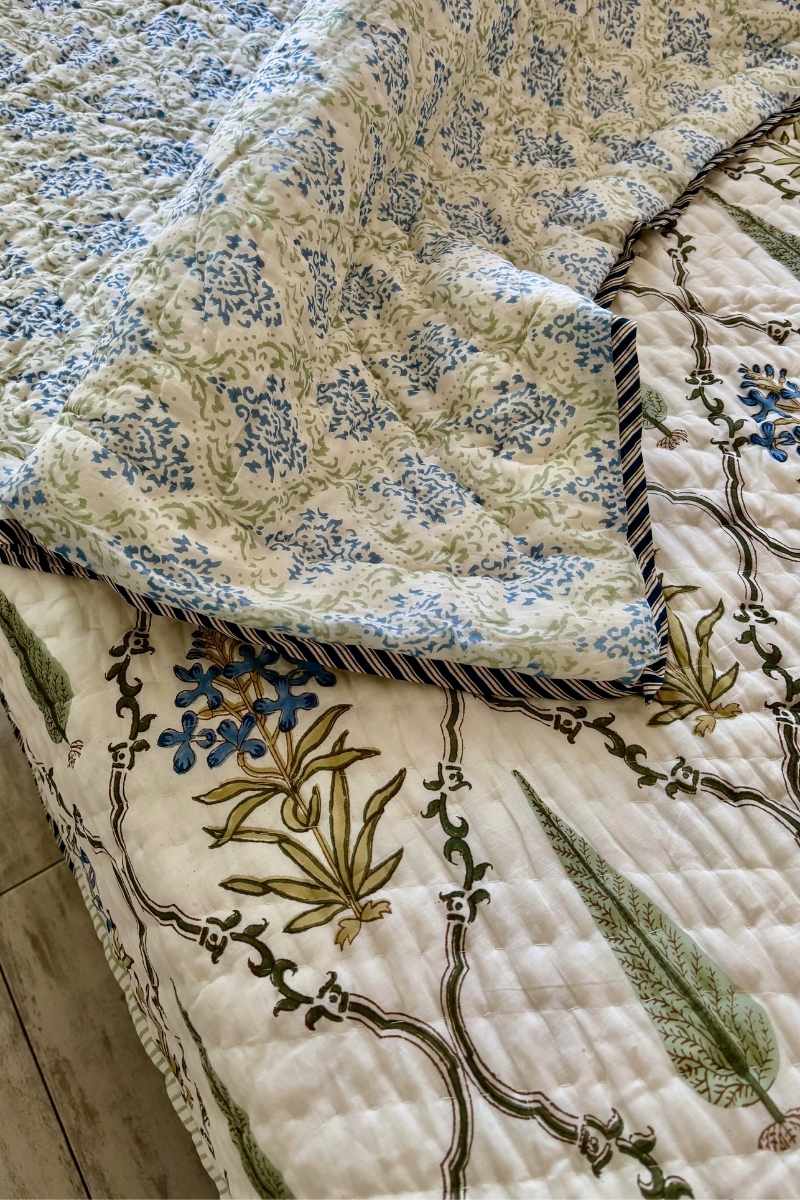 Gamze Gul Block Print Summer Quilt