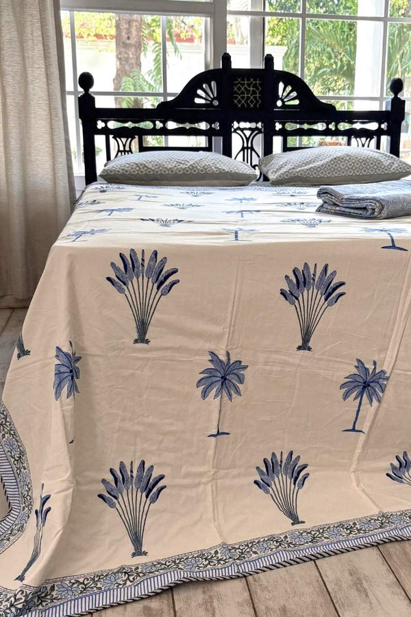 Blue Palma Jaal Printed Dohar (Set of 2)