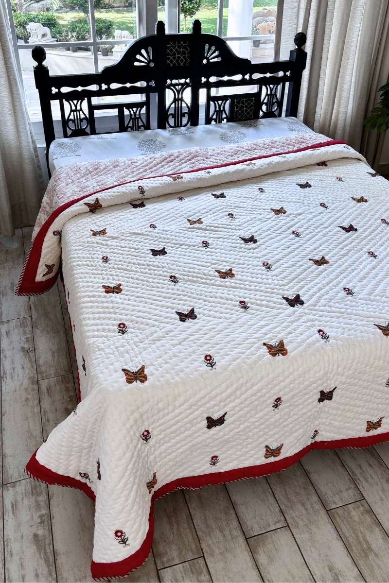 Butterfly Print Summer Quilt