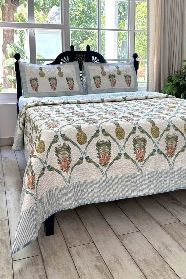 Florage Pine Quilted Bedspread Set