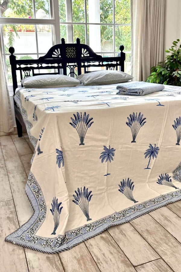 Blue Palma Jaal Printed Dohar (Set of 2)